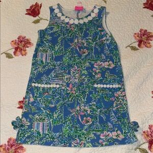 Lilly Pulitzer Girls Aqua Floral Dress